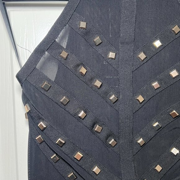 Bebe Caging Stud Mesh Bandage Dress Black | Size XS - Picture 3 of 3